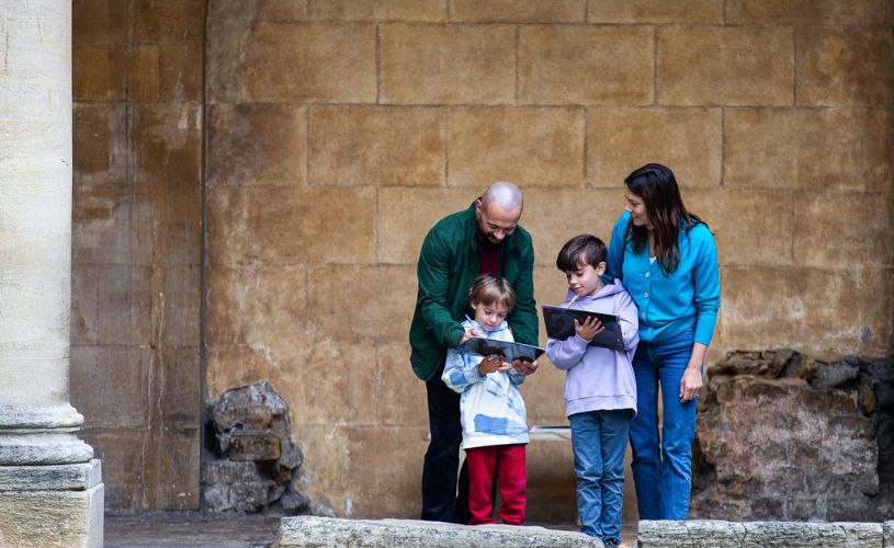 Family at The Roman Baths